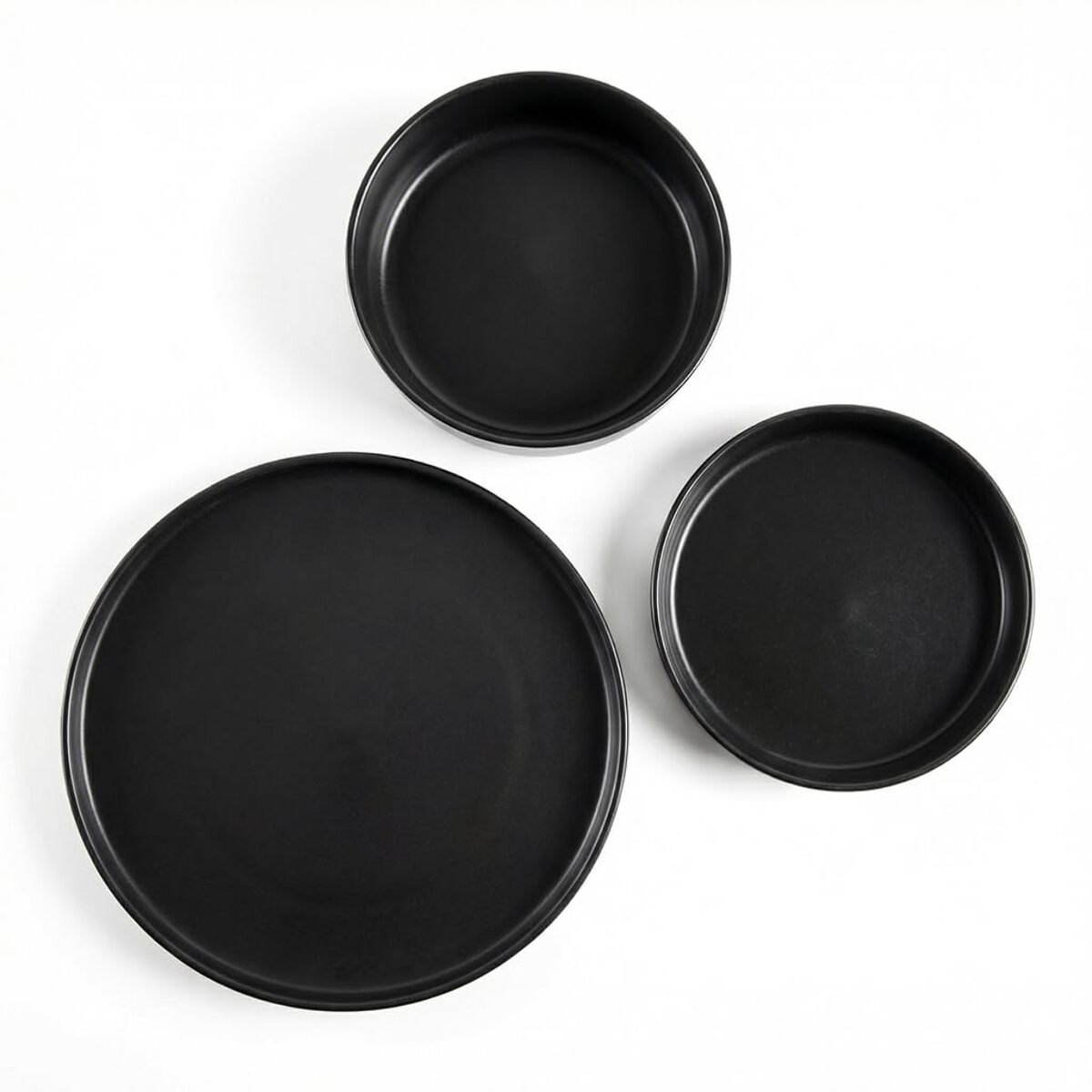Set 18 piatti in ceramica - NERO