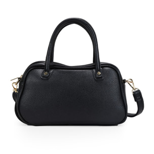 Bolso de mano negro con cremallera