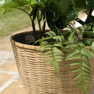 HECTOR - Pot de fleur rond 60x60cm en bambou naturel