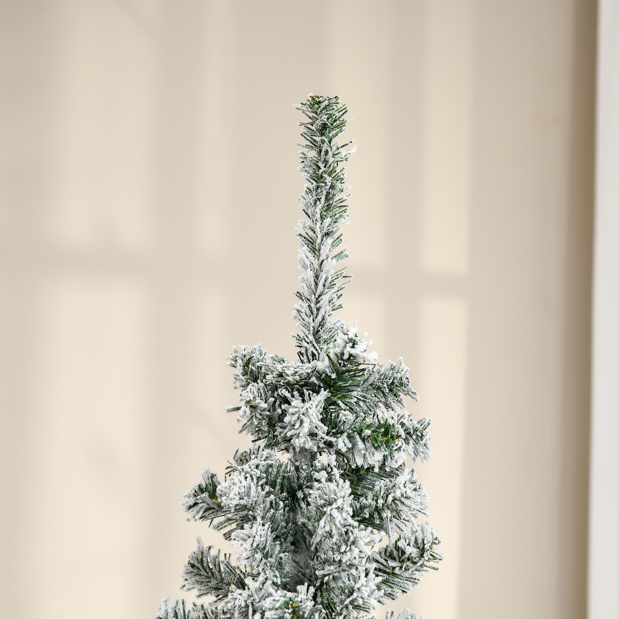 Árbol de Navidad 180 cm Árbol de Navidad Artificial Nevado con 492 Ramas y Soporte de Metal Árbol Navideño para Salón Verde y Blanco