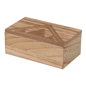 Caja Madera Tallada Natural 17x10x7 Cm