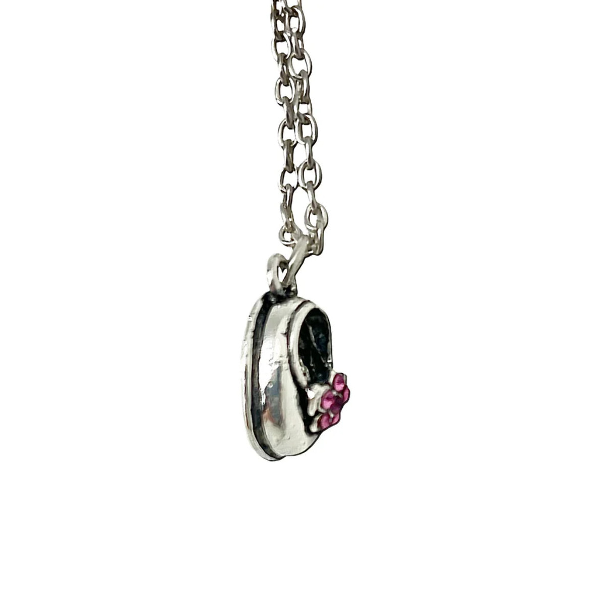 Collar "Manoletina" rosa en plata chapado