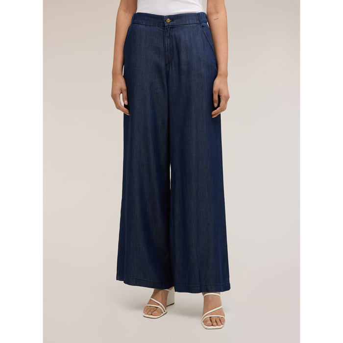Motivi - Jeans palazzo en denim lyocell - Azul