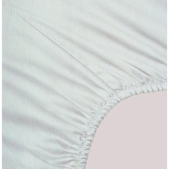 Drap housse b35 satin de coton imprimé multicolore Primavera vert d'eau