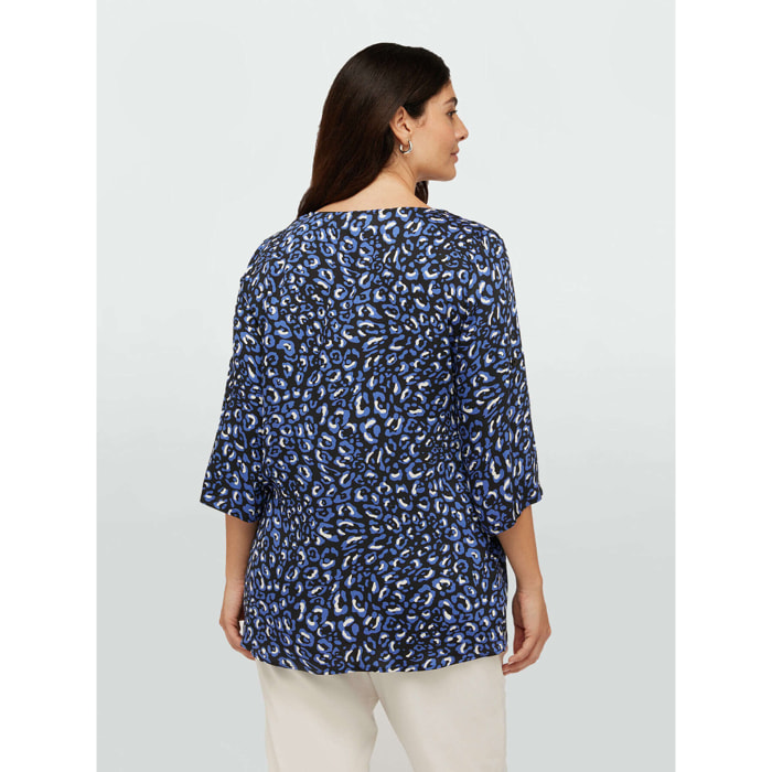 Fiorella Rubino - Blusa estampado animal - Azul