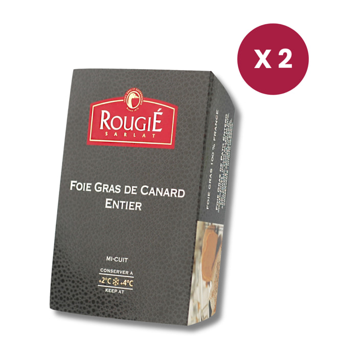 Lot de 2 - Foie Gras de Canard entier 180g - mi-cuit