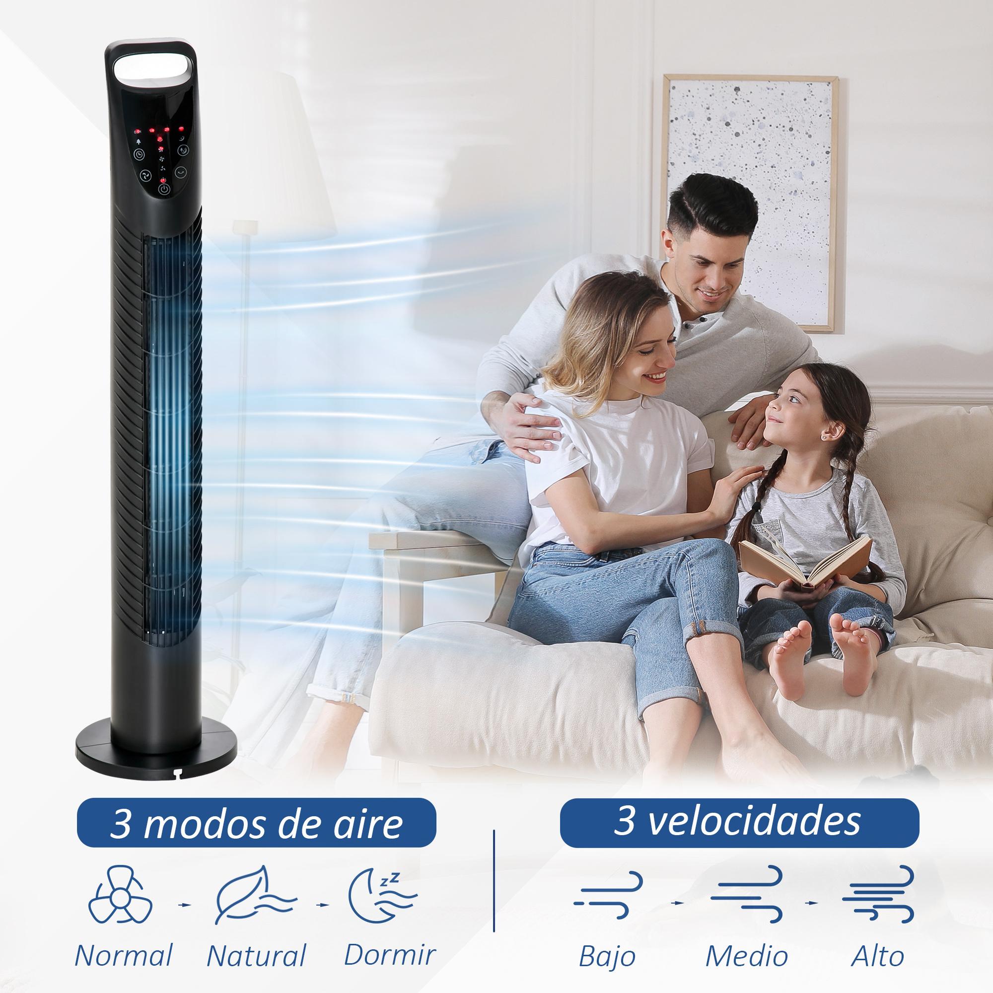 Ventilador Torre con Mando a Distancia 3 Niveles de Velocidad