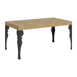 Mesa extensible 90x160/264 cm Paxon Roble Natural estructura Antracita