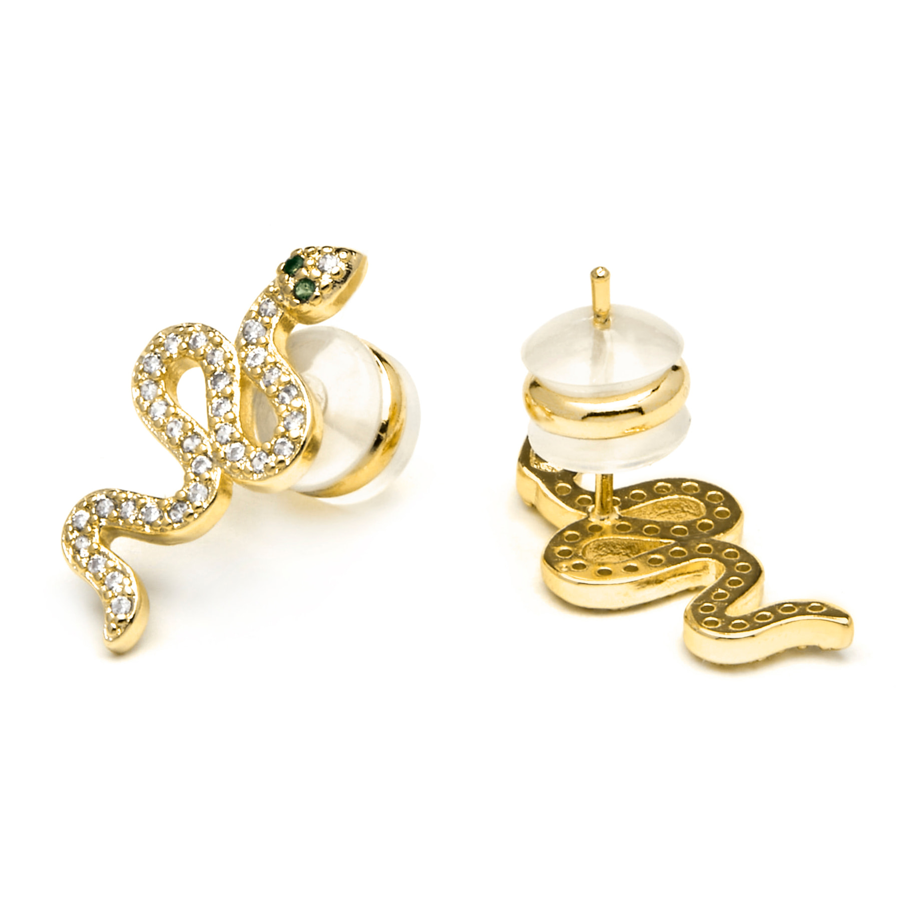 Pendientes acabado oro amarillo de 18k y Circonita Brillante