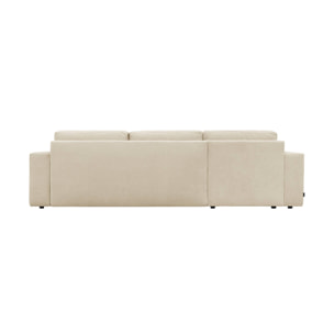 Canapé d'angle convertible réversible 3 places tissu chenille avec coffre THEO
