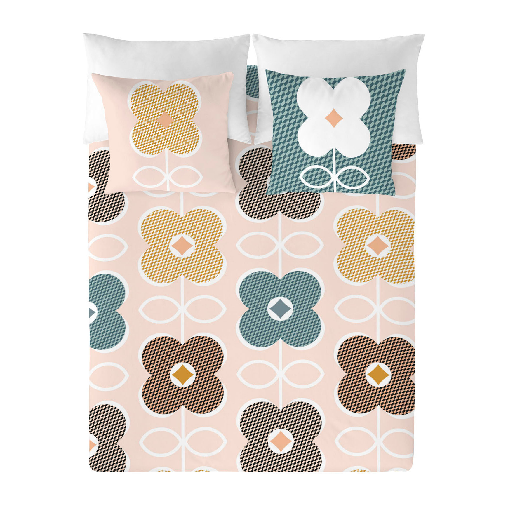 Icehome - Funda Nórdica Estampada - Cierre Solapa - 100% Algodón - Incluye 1/2 Fundas de Almohada - Esben