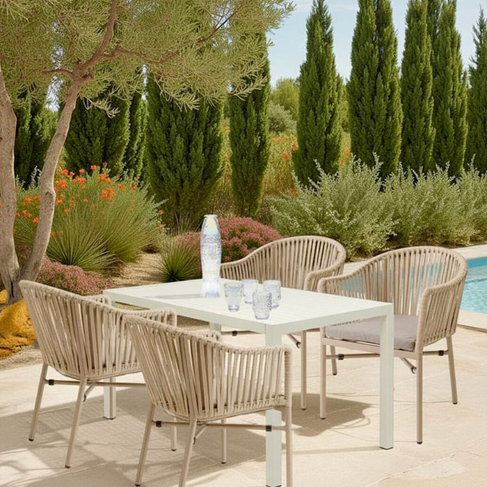 Chaise de jardin avec accoudoirs Santanyi beige Kare Design