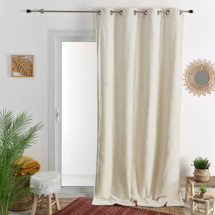 Rideau épais imitation fourrure polaire - Blanc