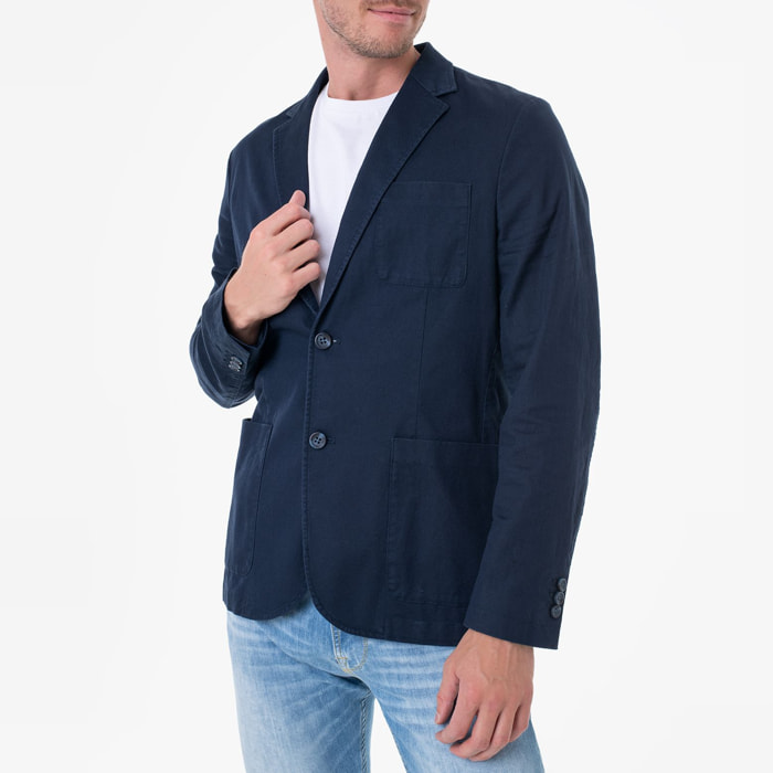 Blazer Tyron - coton - coupe classique - bleu