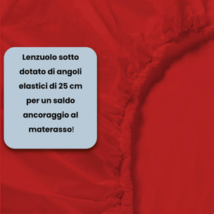 LENZUOLO SOTTO CON ANGOLI MAX COLOR, 100% COTONE MADE IN ITALY - MATRIMONIALE