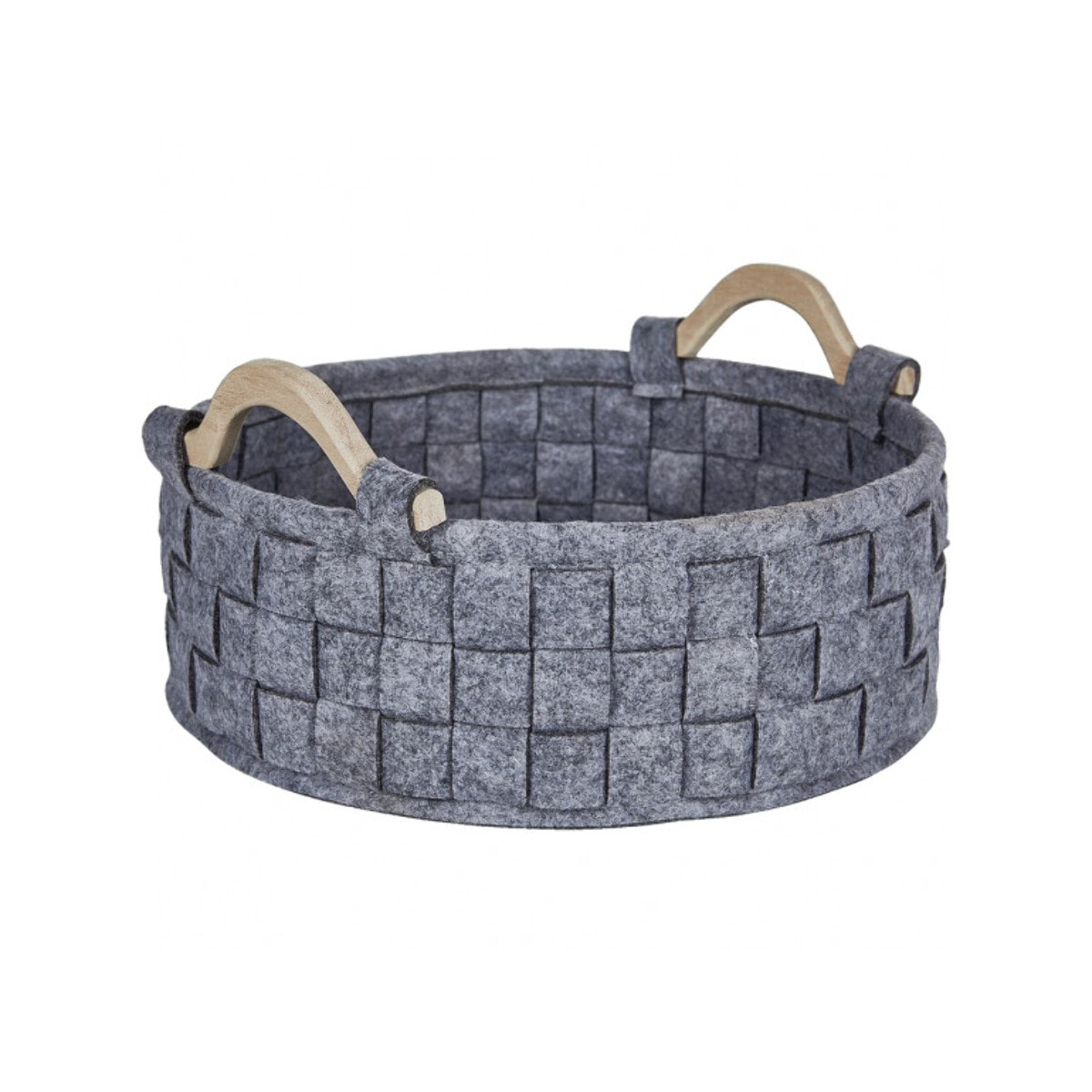 Panier en tissu tressé gris H16,5xD31,5cm - EMILE 787