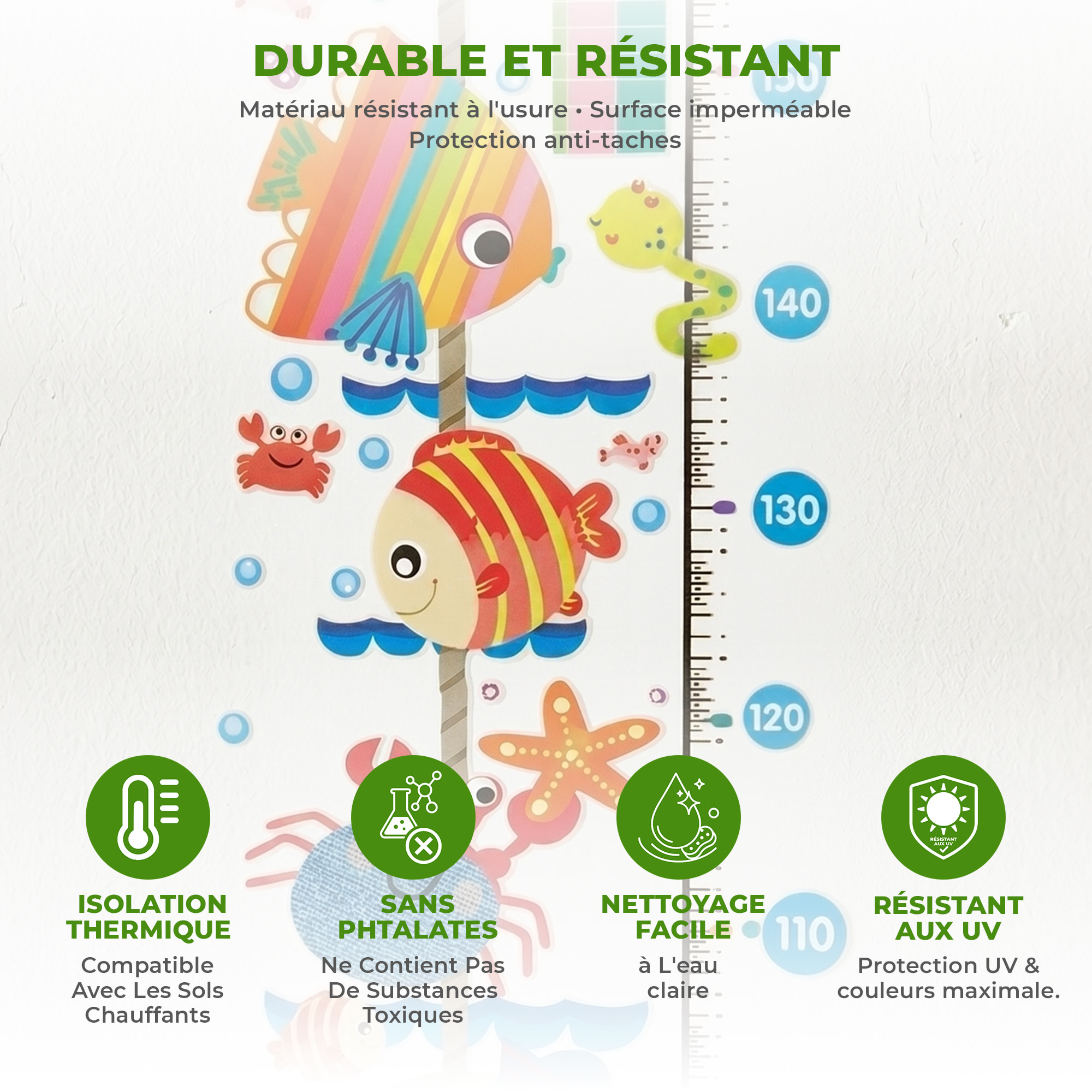 Stickers Muraux décoration adhésifs toise bateau et animaux de la mer