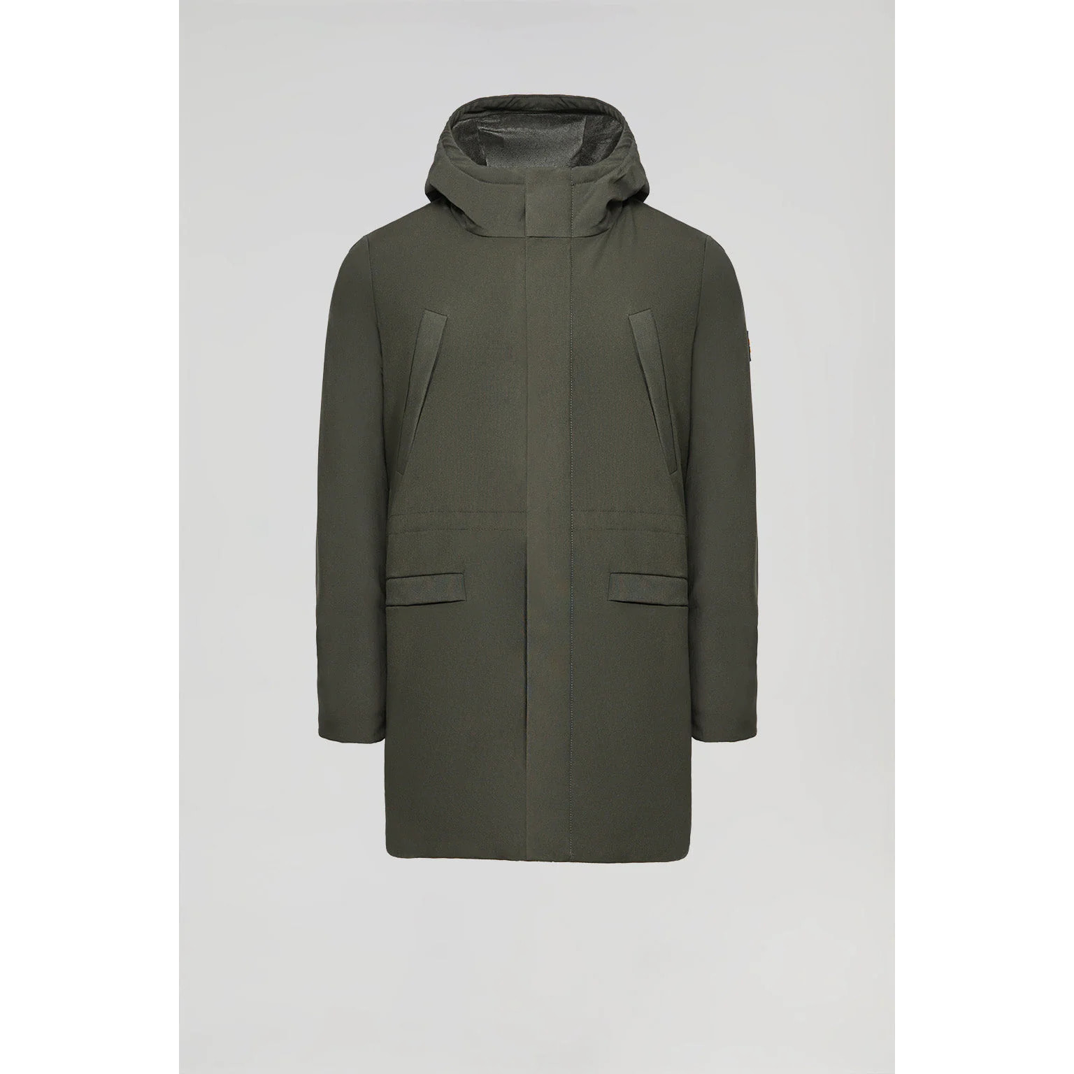 Parka tecnico verde con cappuccio e toppa bicolore Polo Club