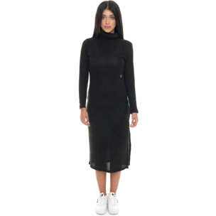 Vestido de cuello alto acanalado con abertura y tachuelas para mujer Leone 1947