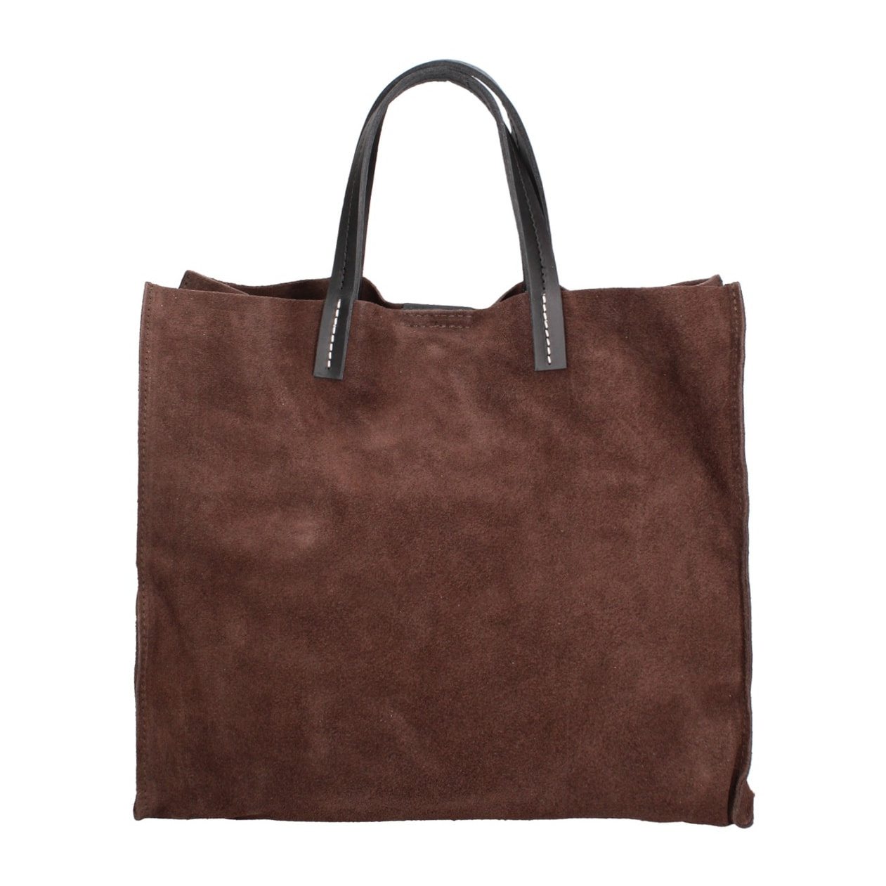 Borsa a mano da donna Made in Italy - Modello Novara Lux - Pelle Scamosciata - 34.5 x 32.0 x 17.0 cm