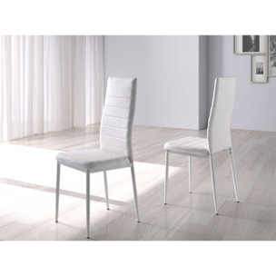 Set de 4 sillas – Polipiel y estructura metálica en blanco