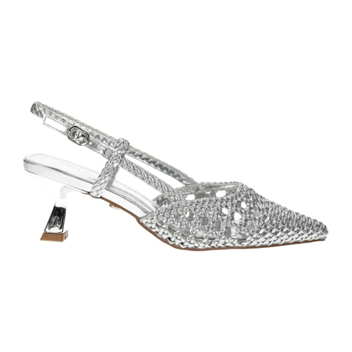 Décolleté sling back Donna Tata Italia Argentato