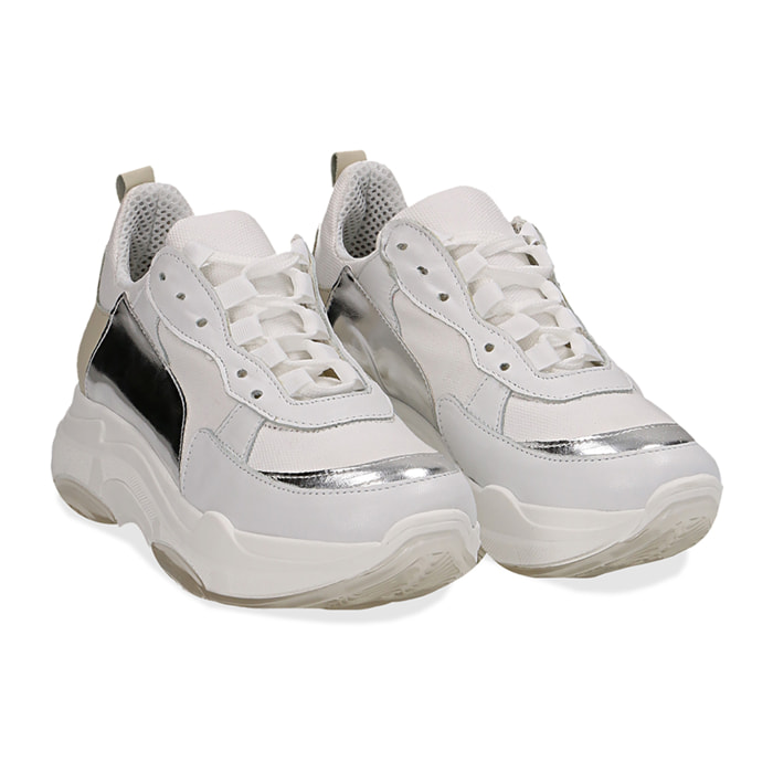 Dad shoes bianco/argento in pelle