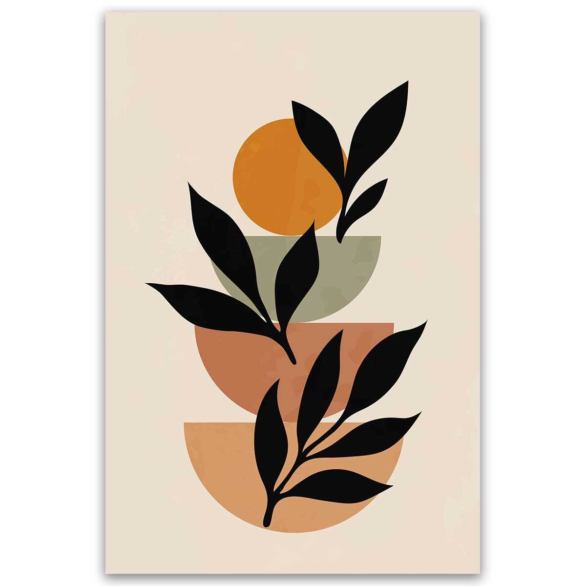 Tableau botanique abstrait soleil moderne Toile imprimée