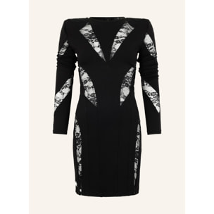 PHILIPP PLEIN Multicutting Long Sleeve Mini Dress Lace