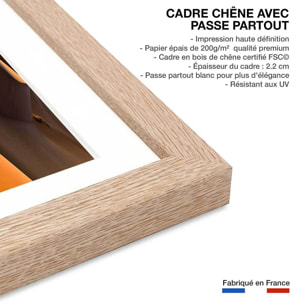 Affiche dune d'Iran Affiche + cadre en bois - Chêne