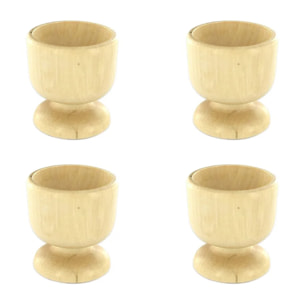 Lot de 4 coquetiers designs en bois Fackelmann Wood Edition