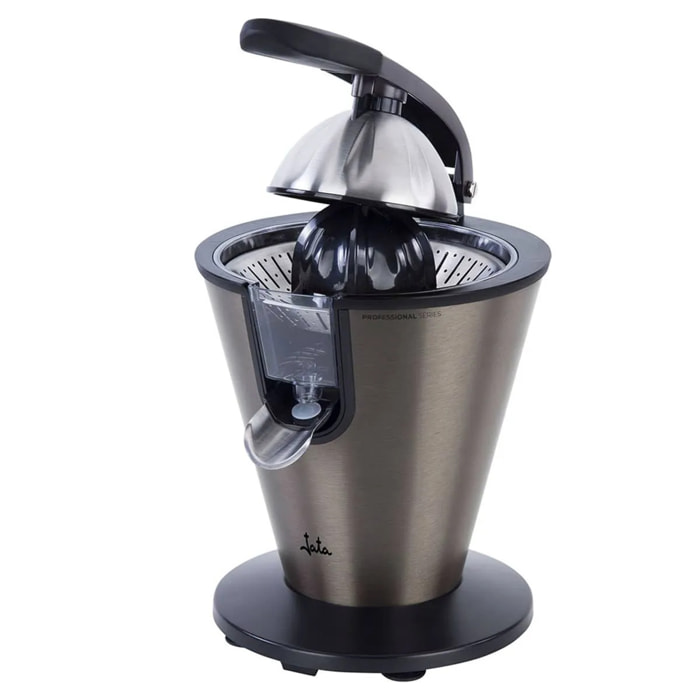 Exprimidor de naranjas eléctrico JATA EX1057 con brazo. Muy silencioso. De acero inoxidable