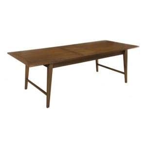 LAURE - Table à manger rectangulaire extensible marron 200/240cm bois Mindi