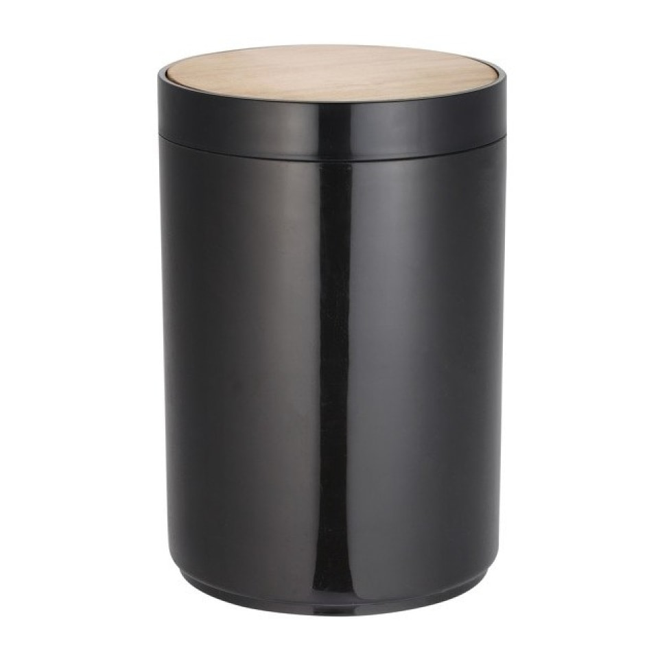 poubelle à  bascule PP & Bambou OSLO 5L Noir MSV