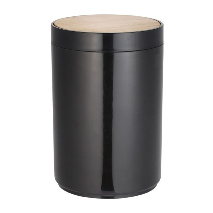poubelle à  bascule PP & Bambou OSLO 5L Noir MSV