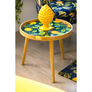 Tavolino Excelsa Boboli in bambù e vetro 48x48x44 cm multicolore