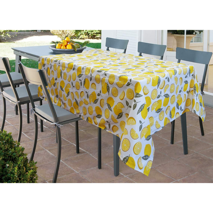 Tovaglia Cucina In 100% Cotone Made In Italy Disegno Lemon 140x300
