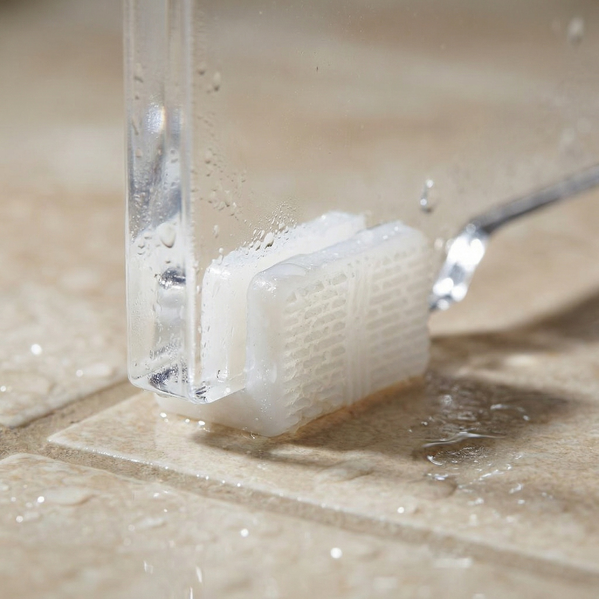 Tabouret de salle de bain PMR antidérapant – sécurité et stabilité, Transparent (SATSTOLPLASTT)