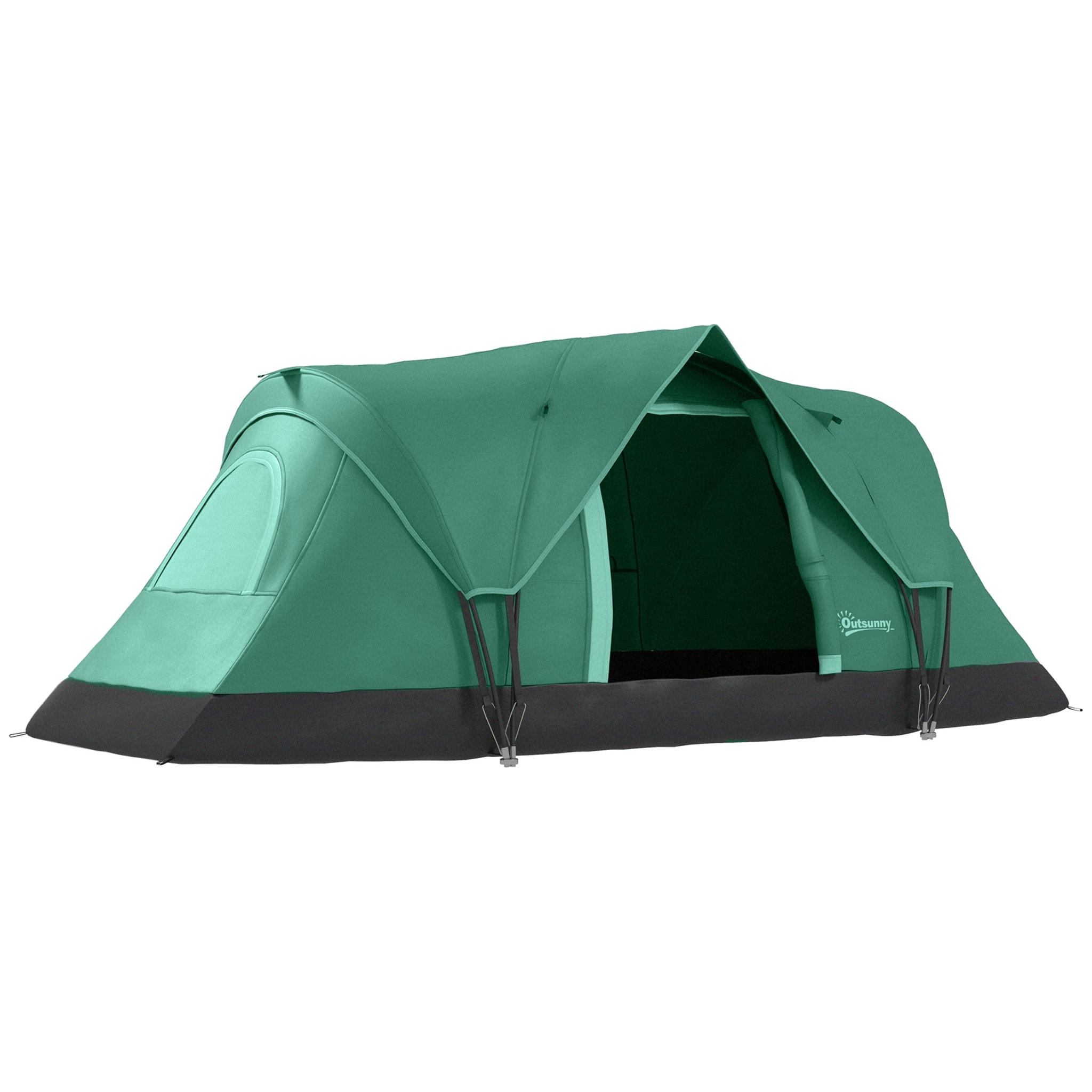 Tienda de Campaña Familiar para 5-6 Personas Tienda de Acampada de Túnel Impermeable 3000mm+ Tienda de Camping con Bolsa de Transporte y Gancho para Pescar Senderismo 455x230x180 cm Verde