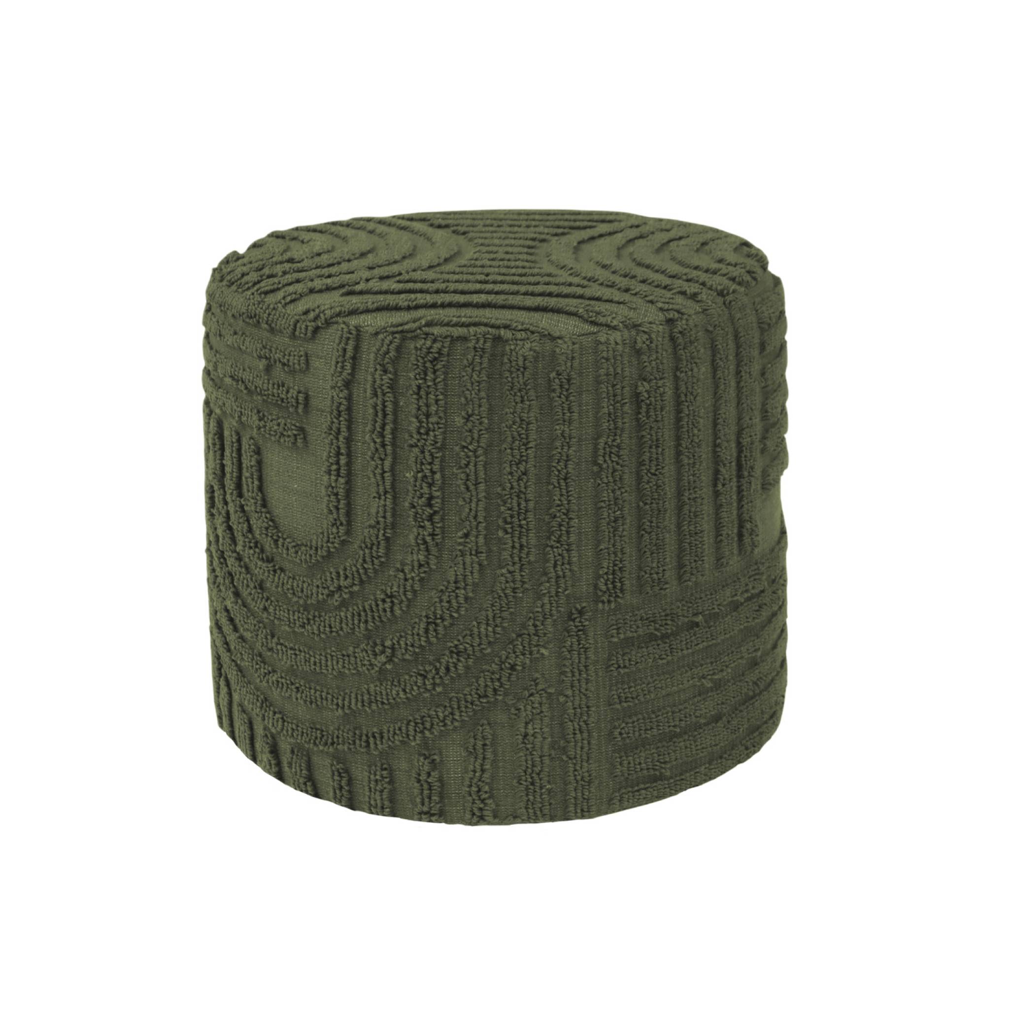 Pouf rond bouclette tuftée NUBA