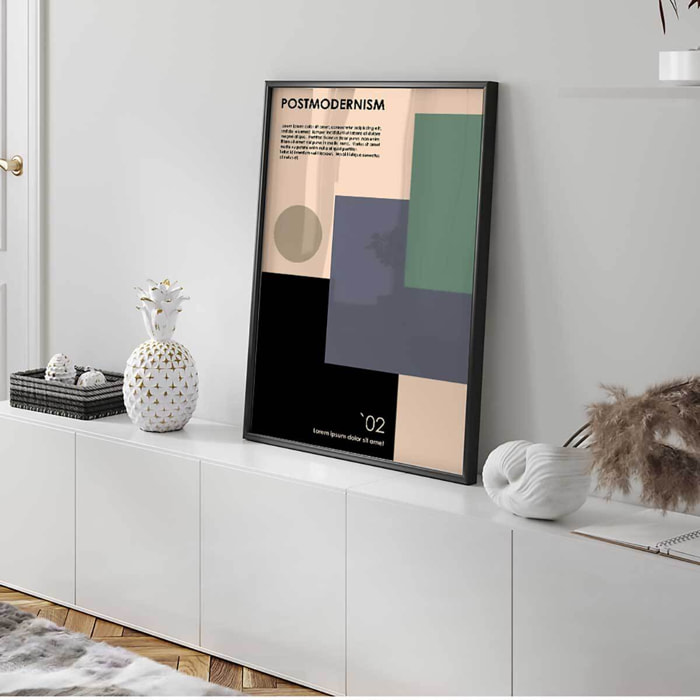 Affiche encadrée formes postmodernes colorées Affiche + cadre en métal - Noir