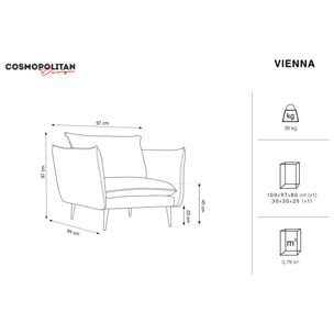 Fauteuil "Vienna" en velours vert bouteille