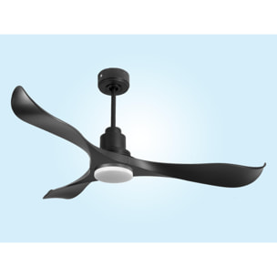 Ventilateur de plafond Réversible  Thermostat Dimmable Wifi Moteur à courant continu Toits en pente Télécommande Lumière à trois tons Adaptateur 2/3 Lames