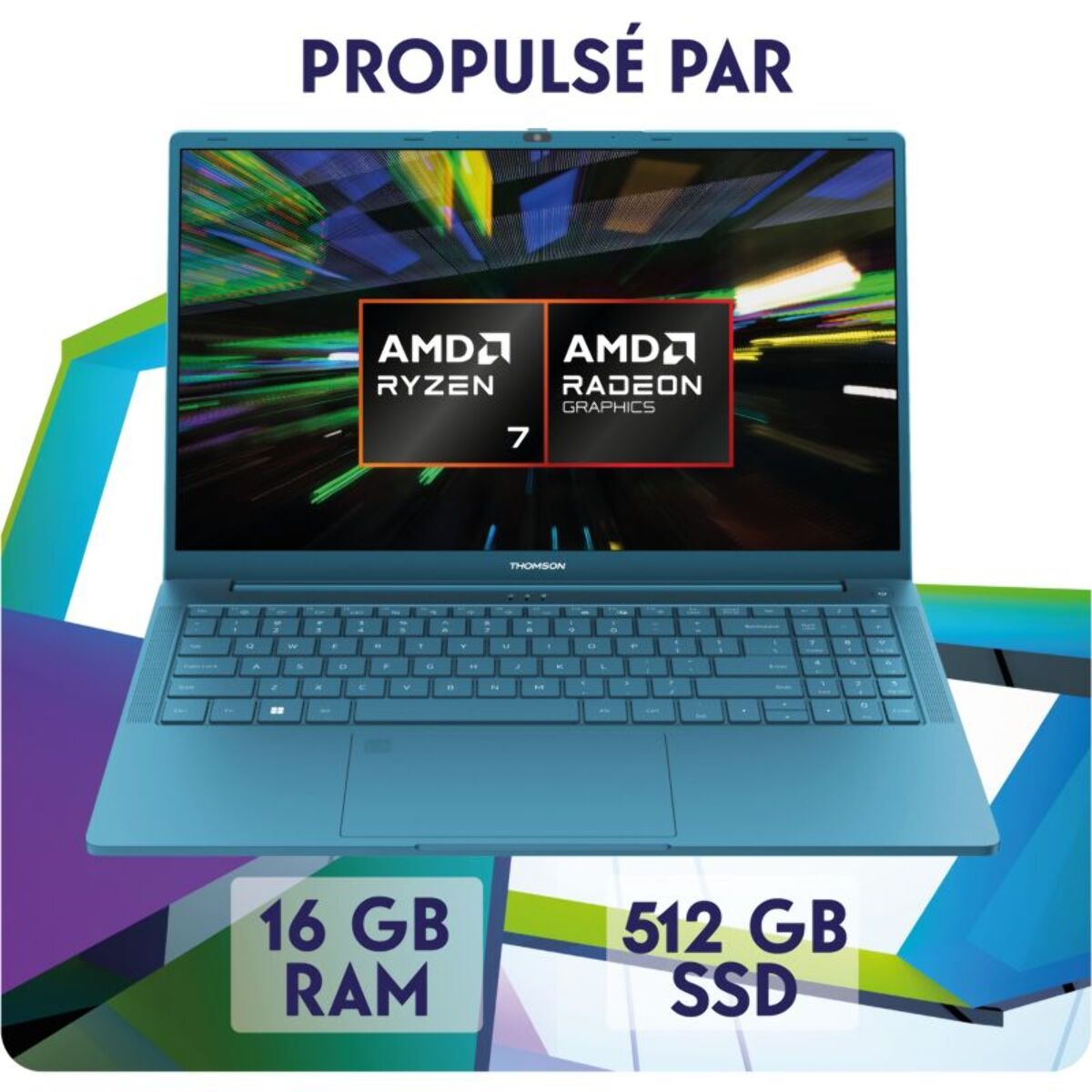 Ordinateur portable THOMSON NX15R716BL512 15,6" AMD Ryzen 7 7735HS 16 Go RAM DDR5 SSD 512 Go