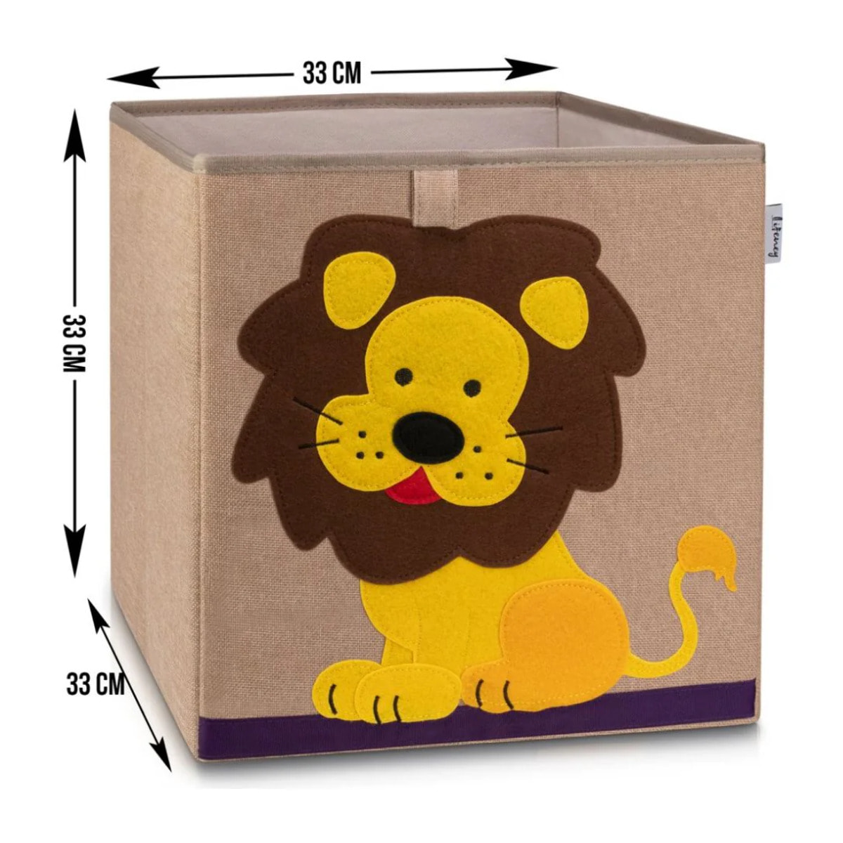 Boîte de rangement en tissu pour enfant "lion" sur fond foncé, compatible Ikea Kallax Lifeney