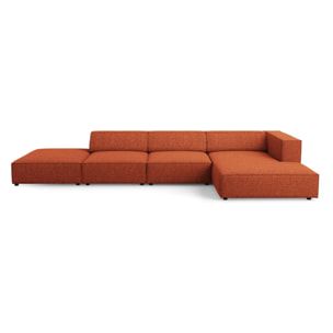 Canapé d'angle droit "Arendal" 5 places en chenille terracotta