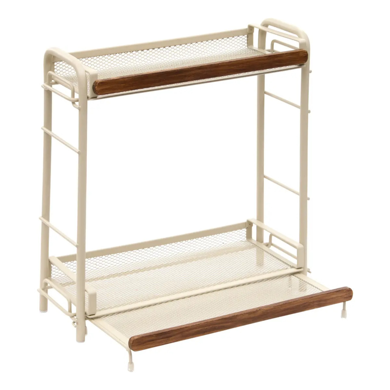 Étagère rectangulaire 2 niveaux Telma 21x33cm beige