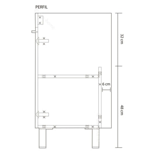 Mueble de baño con espejo LC1 80 Blanco Brillo