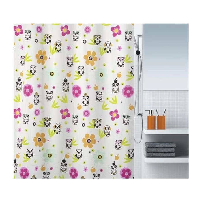 Rideau de douche PANDA LIFE 180x200cm Multicolor Spirella