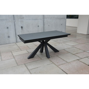 Tavolo MANHATTAN vetroceramica effetto pietra nera allungabile 160x90 cm - 240x90 cm